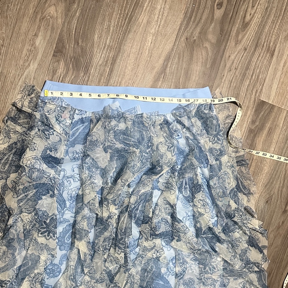 Cato Light Blue and White Layered Maxi Skirt - Picture 5 of 6